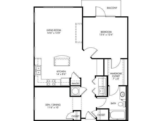 Ash - 1 bed/1 bath-967 sqft