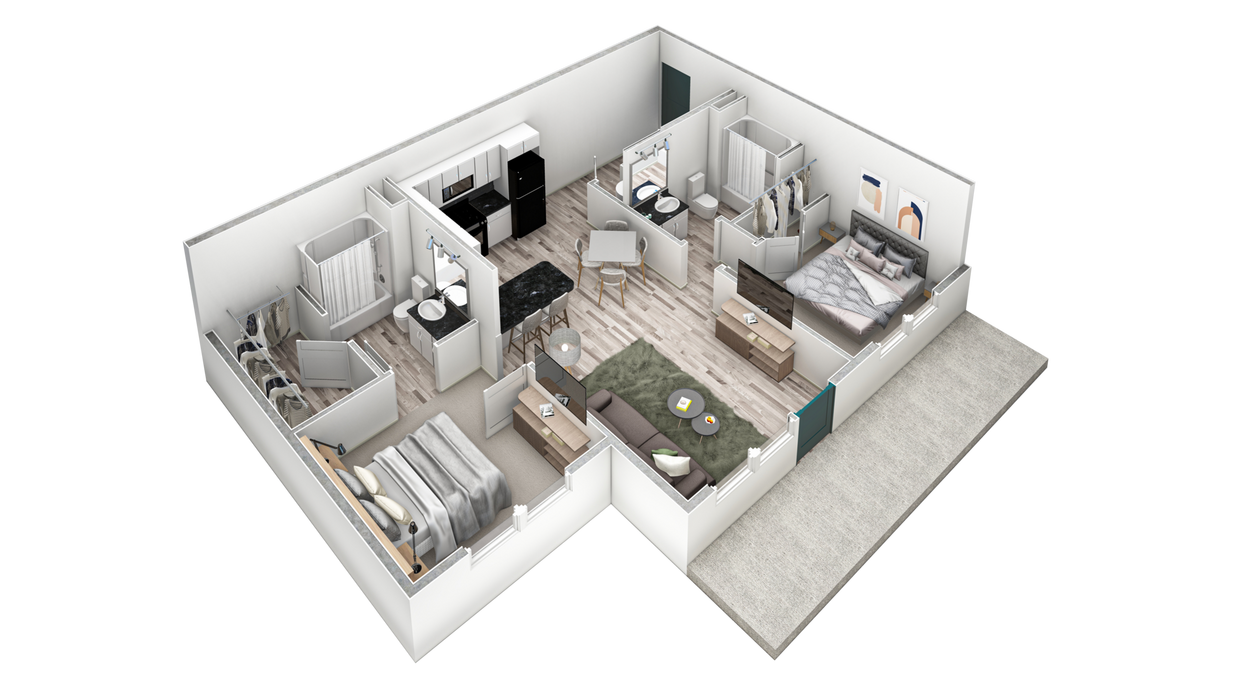Floor Plan - 2-2 BR Premier Horizon Summit
