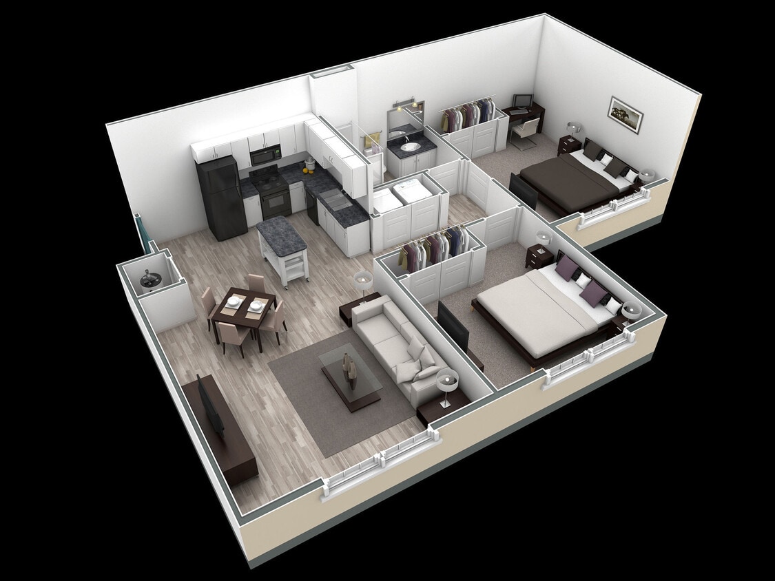 Floor Plan - 2-1 BR Retreat Overlook