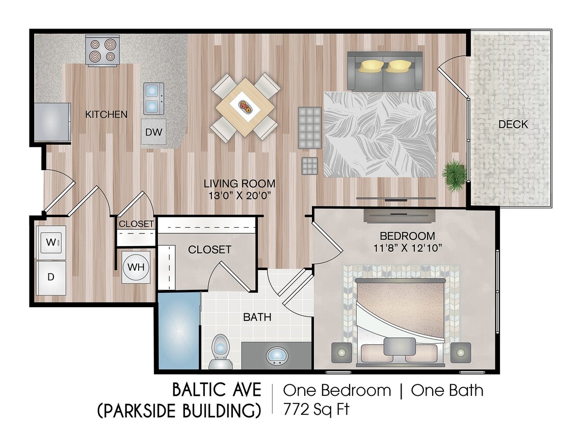 772 Square Feet - Baltic Ave (Parkside Building)