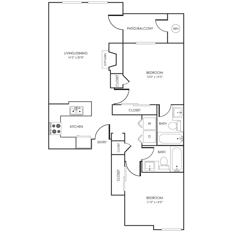 22A_Magnolia_985_SqFt_705279.png - Magnolia Floor Plan 22A