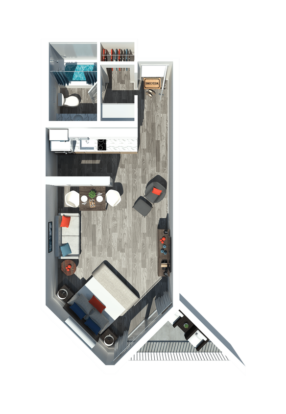 Floor Plan -  Junior One Bedroom