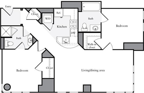 Floor Plan - 2 Bedrooms E