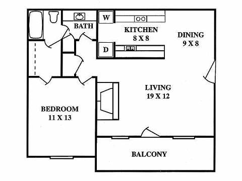 1BR/1BA - 1 Bed 1 Bath