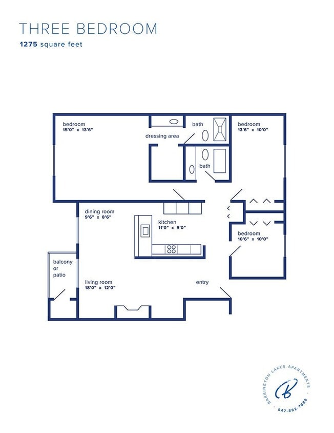 Floor Plan - Three Bedroom Small