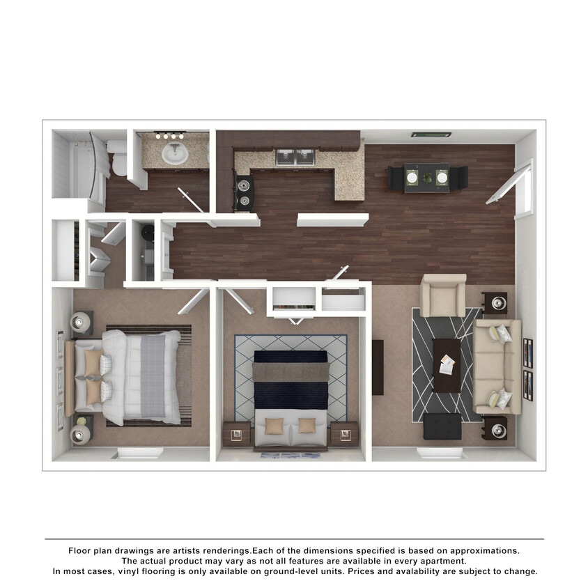 Floor Plan - 2 BR/1 BA