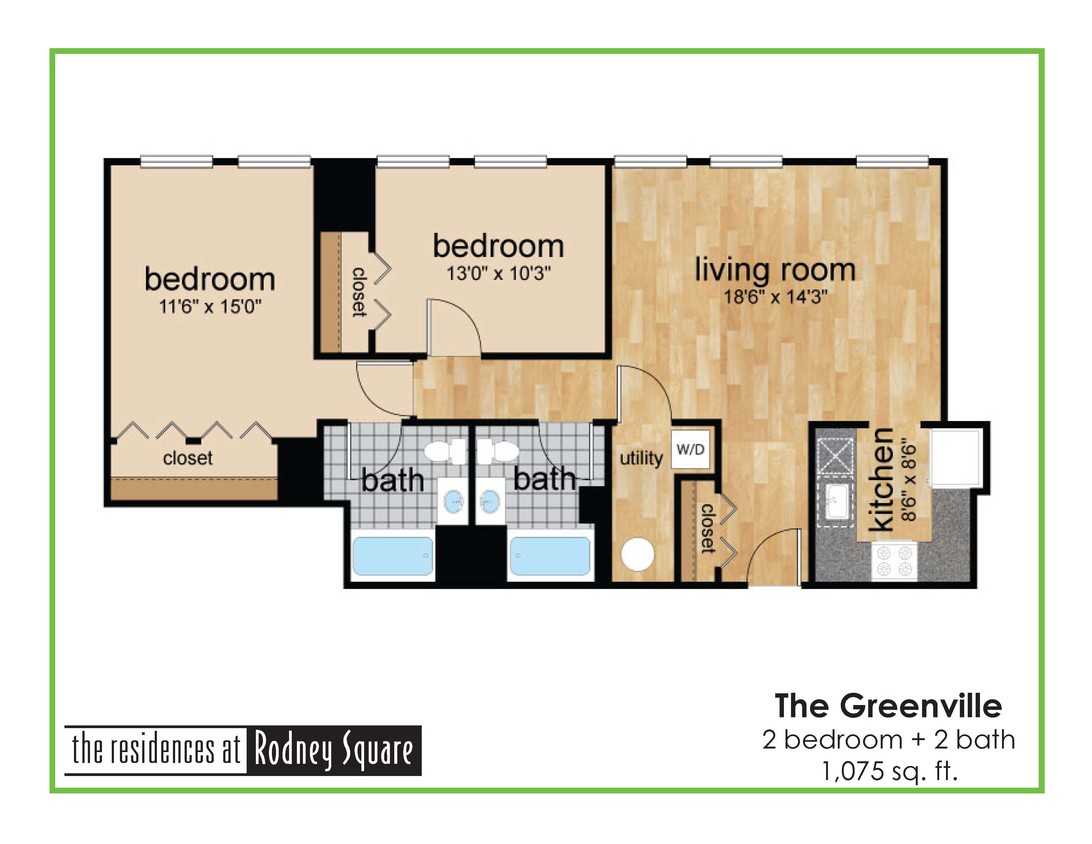 Floor Plan - Greenville Two Bedroom