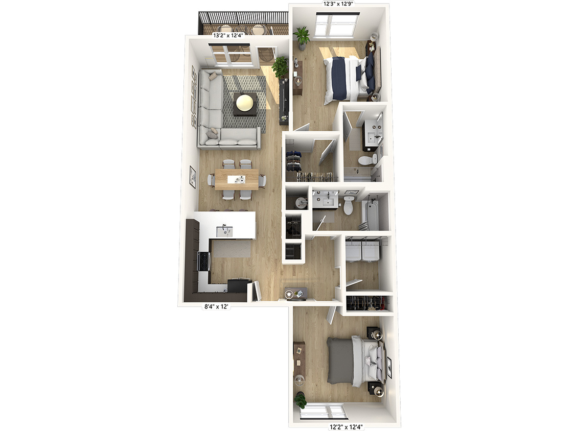 Floor Plan - C11 - 2 Bedroom 2 Bathroom