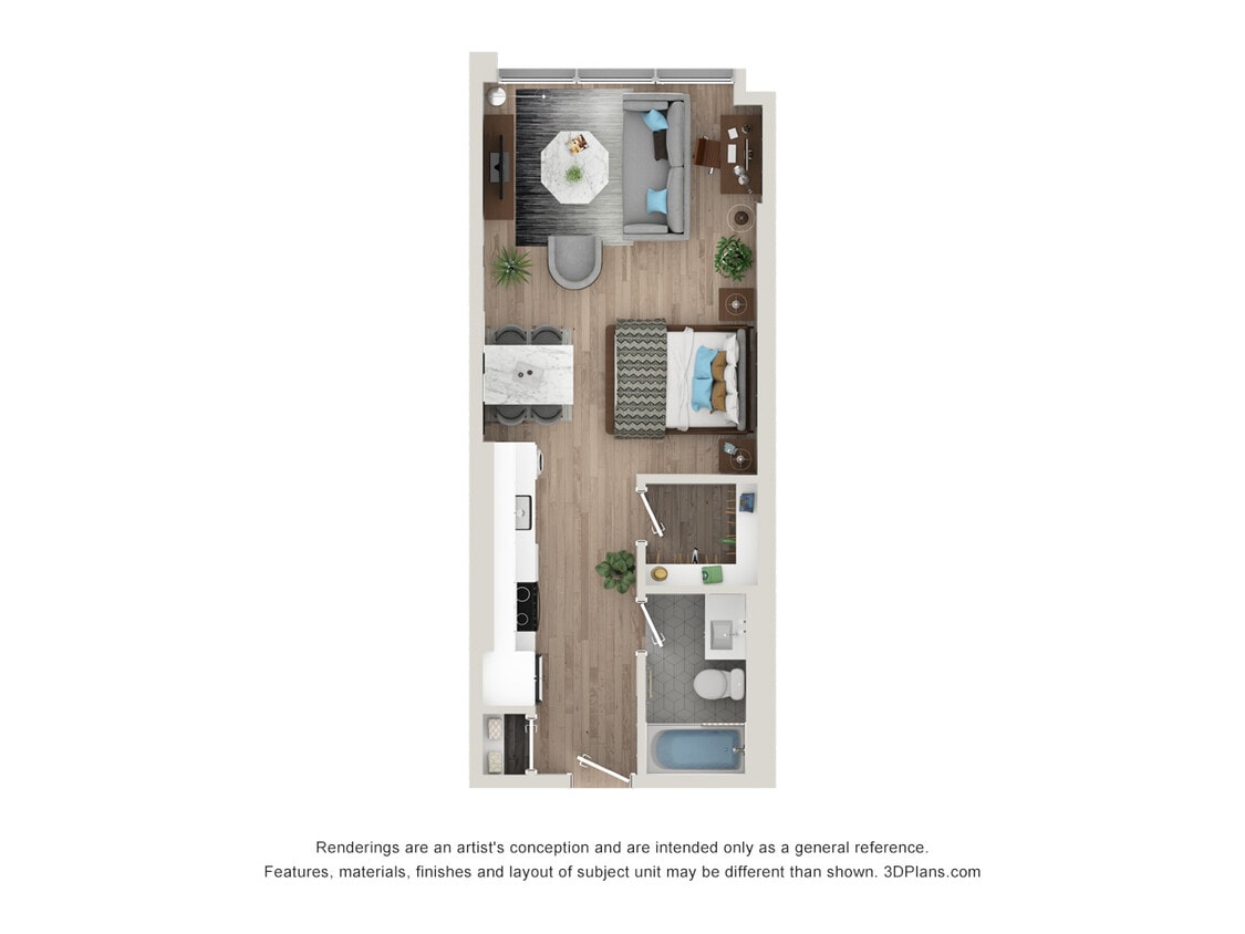 Floor Plan - Studio - 515 sqft
