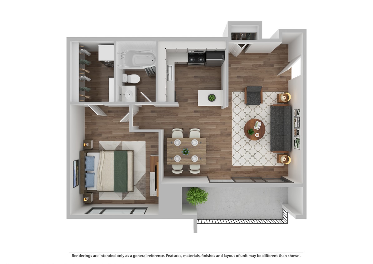 Floor Plan - 1x1 Upgrade