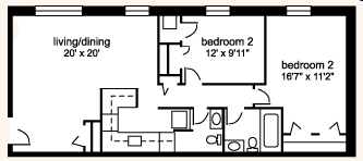 2BR/1BA - 2x1.5-950