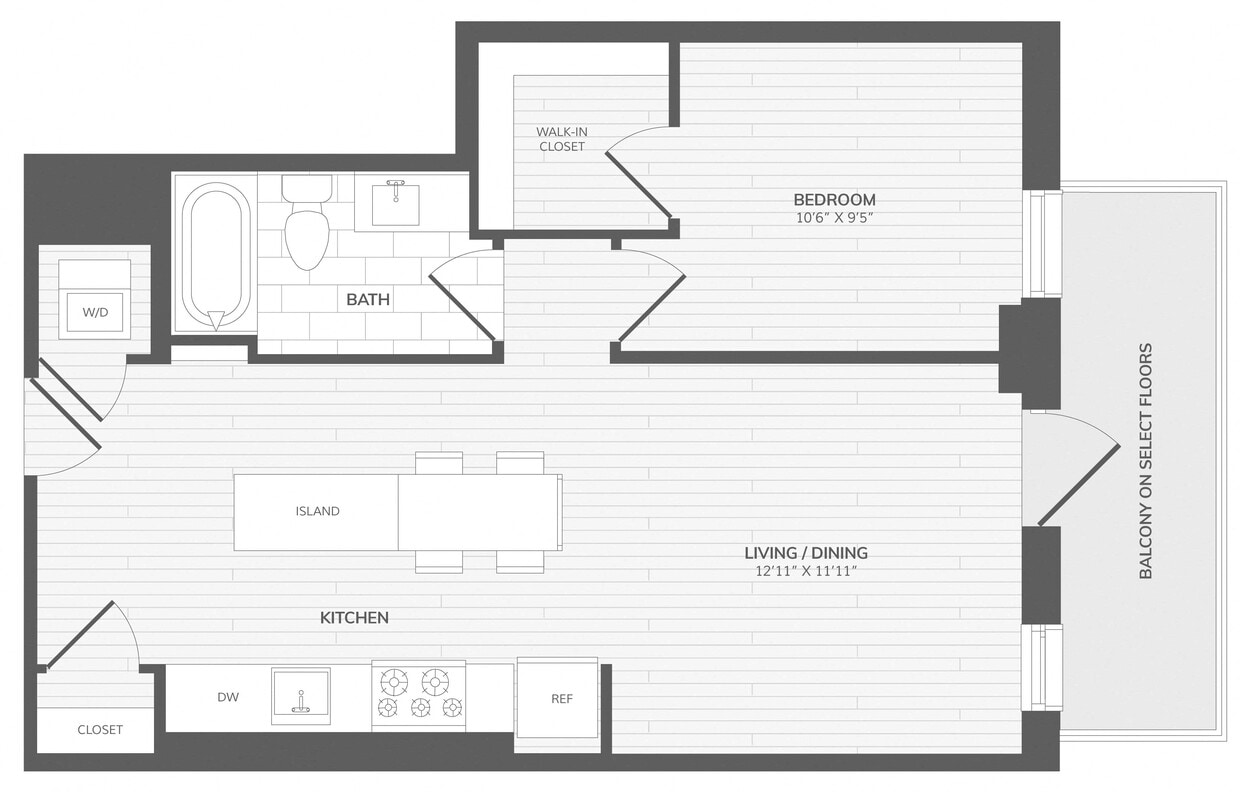Floor Plan - 1 Bed/1 Bath-A5_Intersect at O