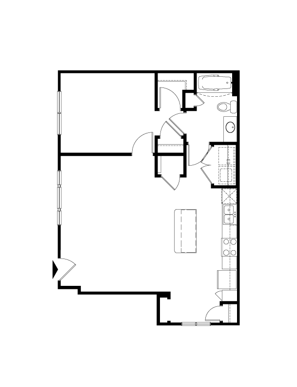 Floor Plan - 1 BR Grand Courtyard