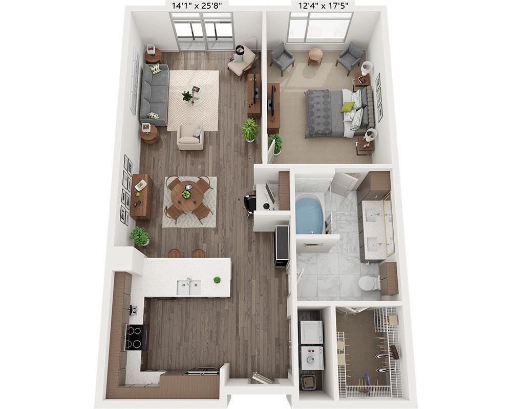 Floor Plan - One Bedroom A1D1