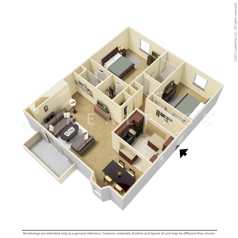Floor Plan - Two Bedroom - 1160