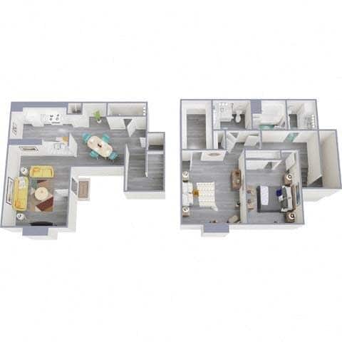 Floor Plan - 2 Bedroom x 2 Bath G