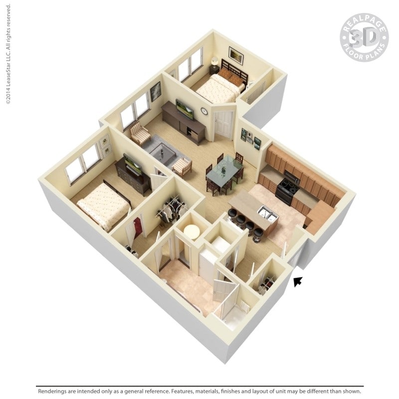 Floor Plan - C2 Opal 980 sq ft