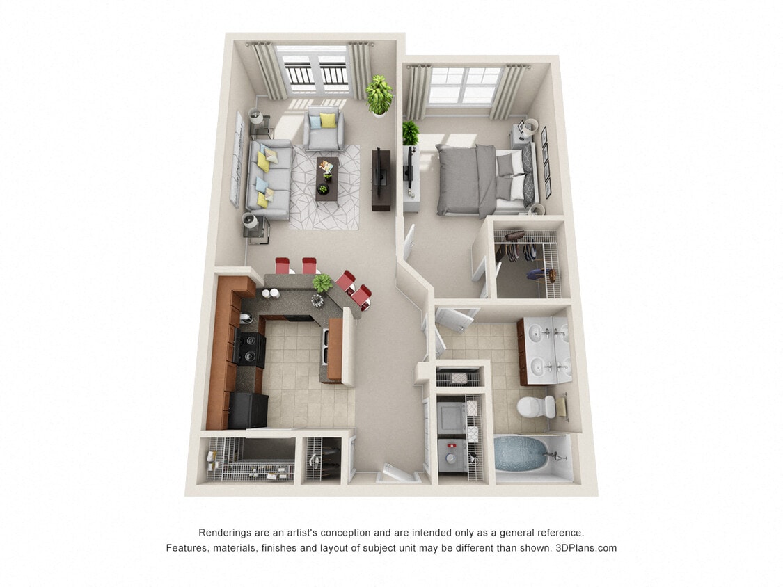 Floor Plan - Village Green Flats 736