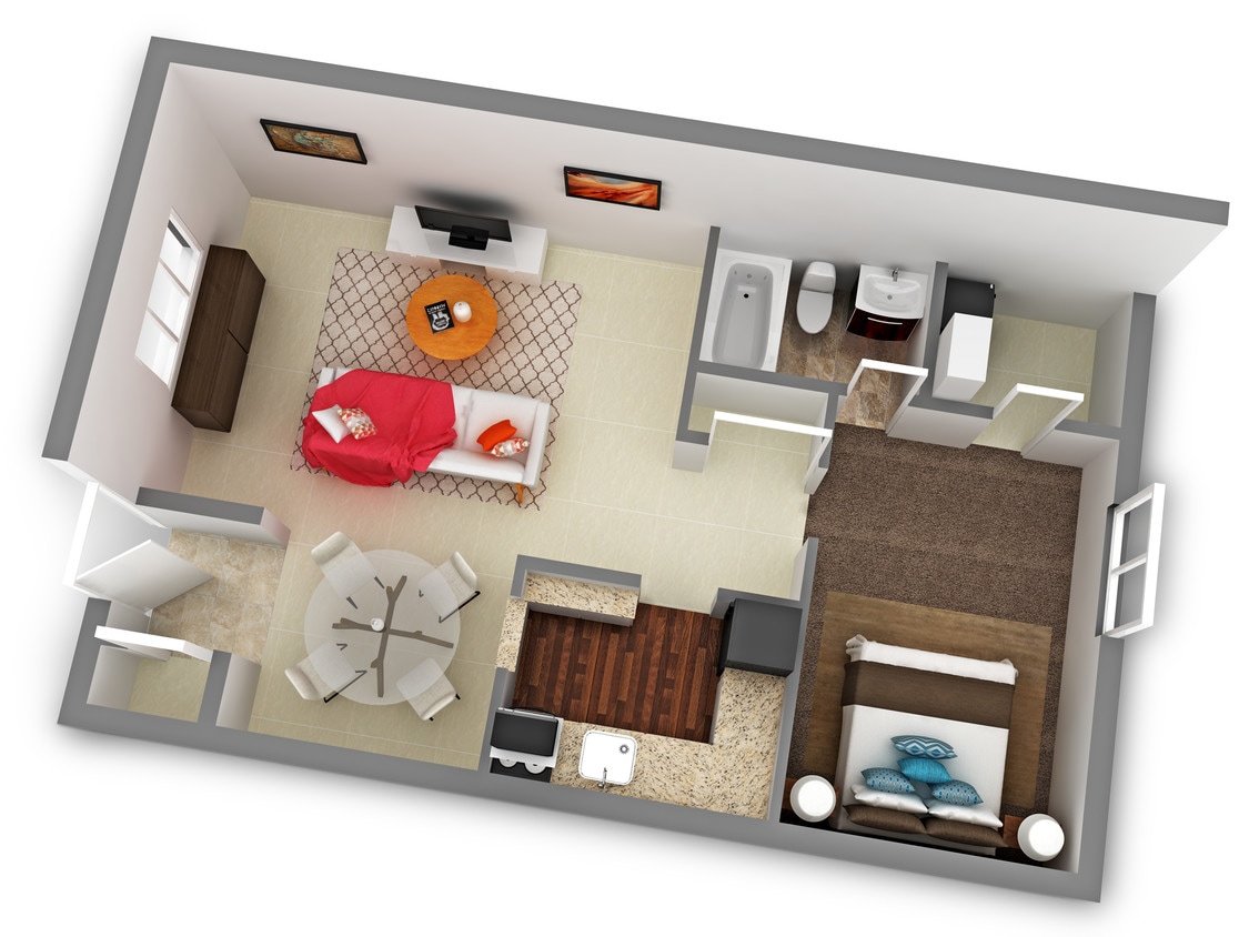 Two Bedroom One Bathroom - 1 Bed Type 2