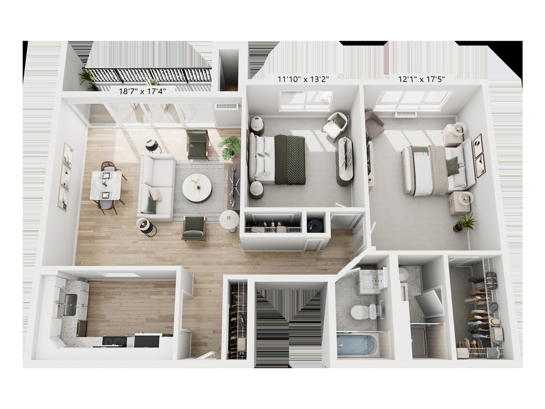 Interior 2BR/2BA - Two Bedroom