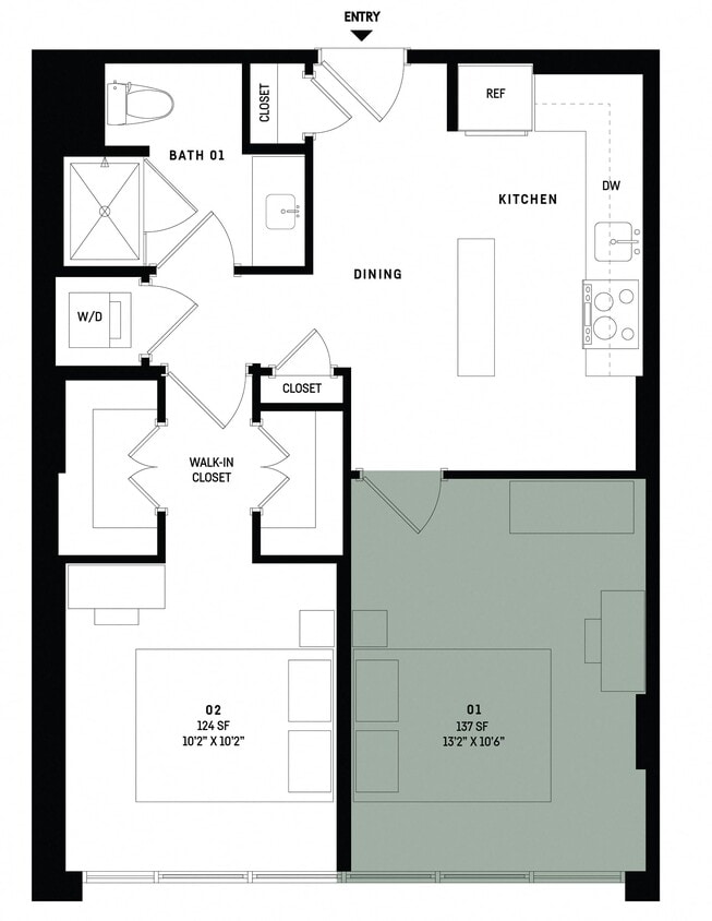 Floor Plan - Co-Living B5-Bedroom 1