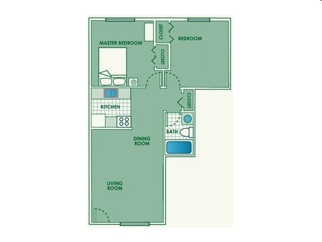 2BR/1BA - 2 Bedroom