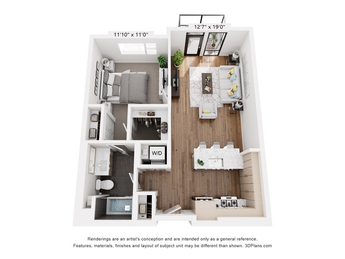 Floor Plan - 1x1 - 728