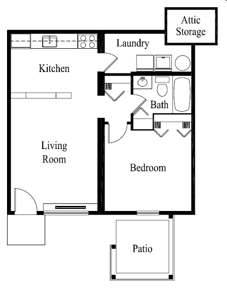One Bedroom - One Bed One Bath S