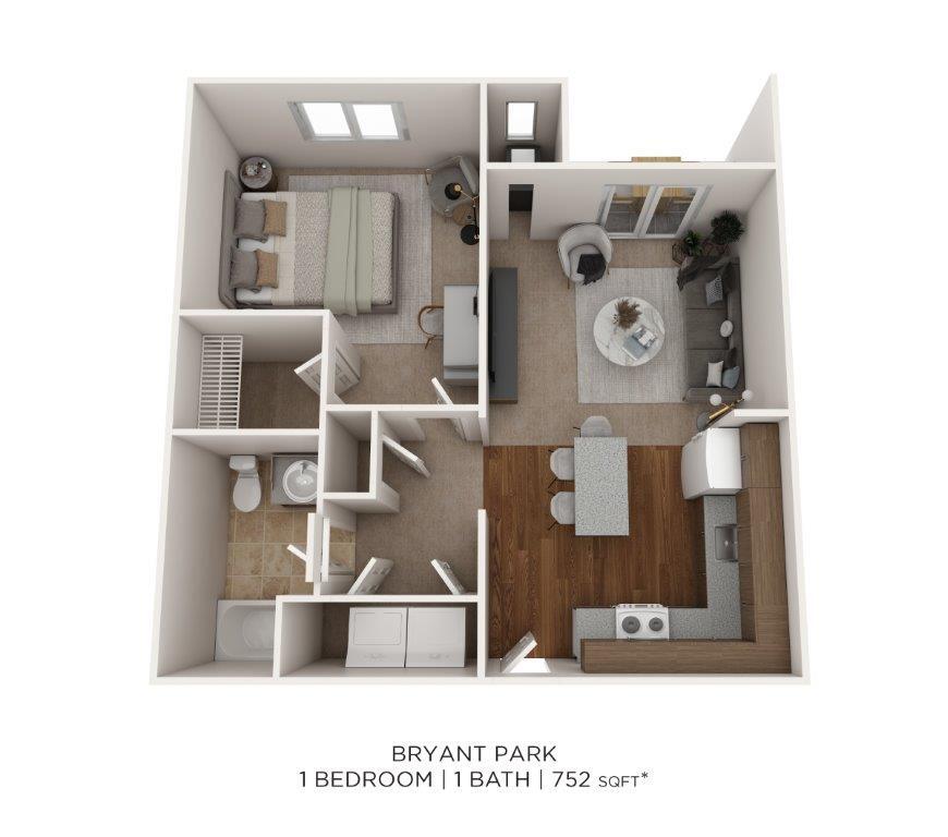 Floor Plan - One Bedroom- 752 sqft