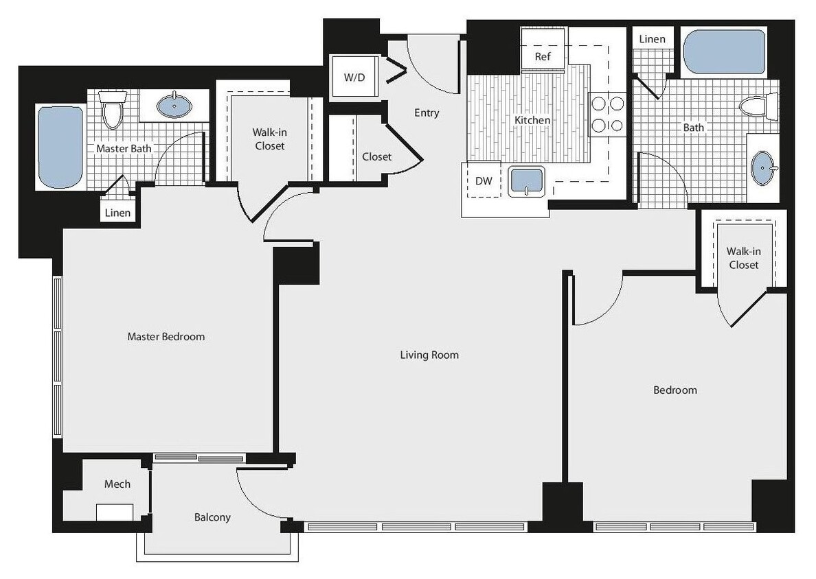Floor Plan - 2 Bed/2 Bath - bc1