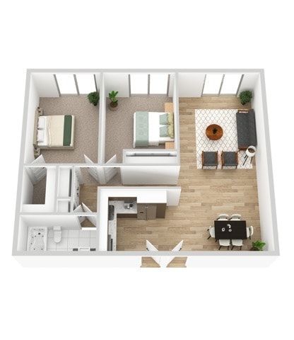 2 Bed 1 Bath Deluxe - 2 - DLX