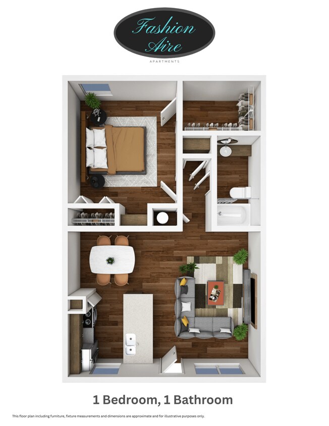 Floor Plan - 1 Bedroom 1 Bathroom