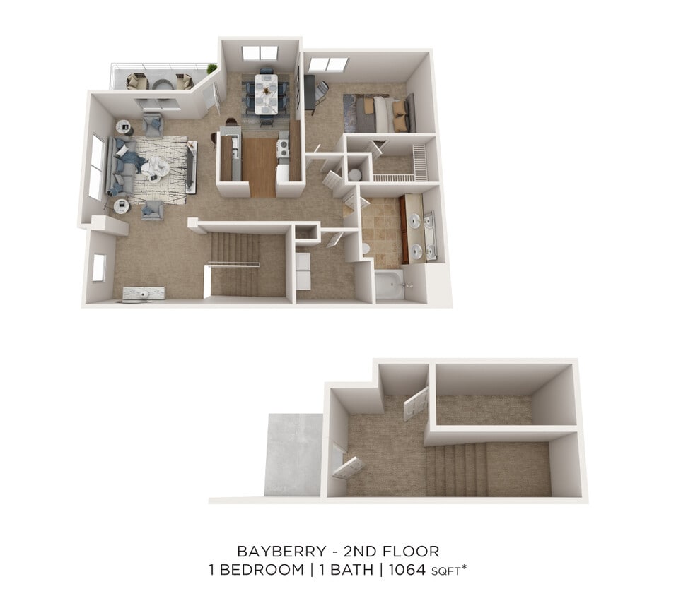 Floor Plan - One Bedroom-1064 sqft