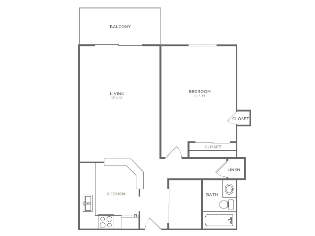 1 Bedroom 1 Bathroom A2 | from 800 sq ft - A2