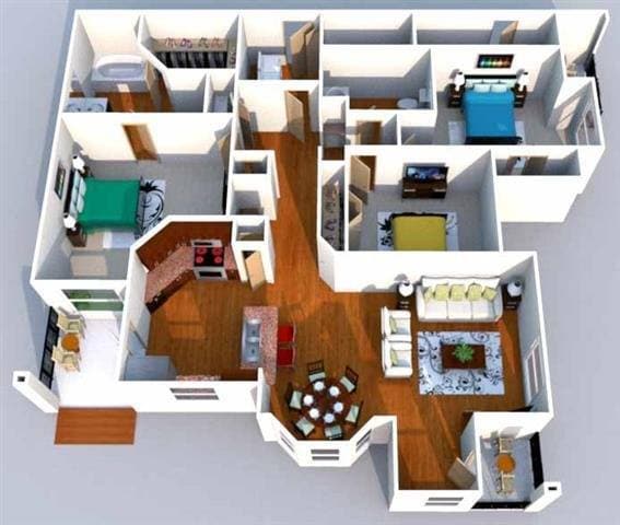 Floor Plan - Villa Deste w/ 1-Car Garage