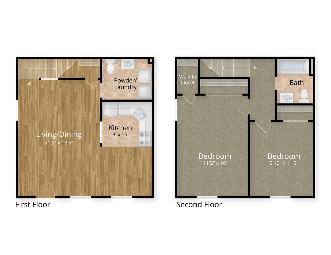 2 Bedroom Townhome - 2 Bed x 1 Bath Townhouse Electric