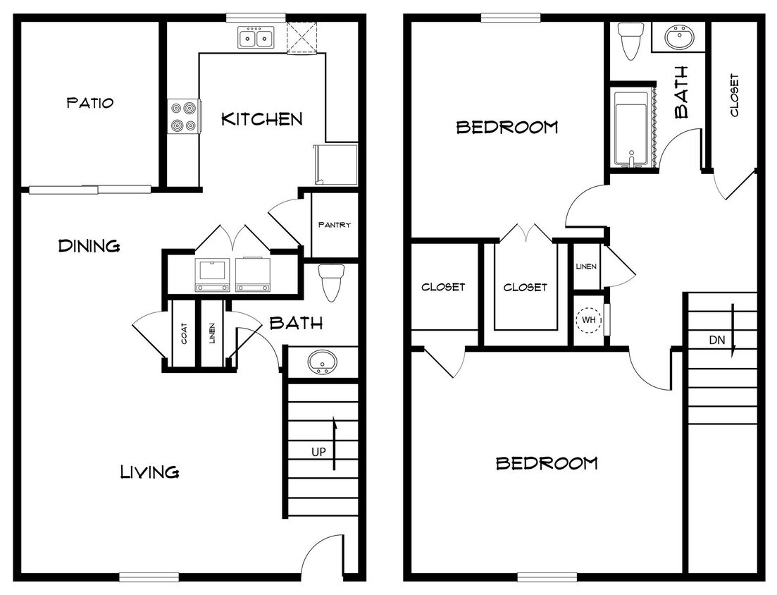 Floor Plan - Two Bedroom Townhome