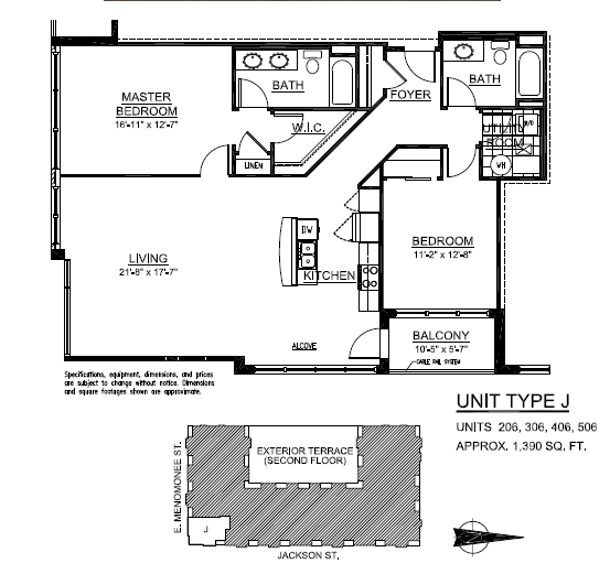 J - 2 Bed / 2 Bath Corner - J 
