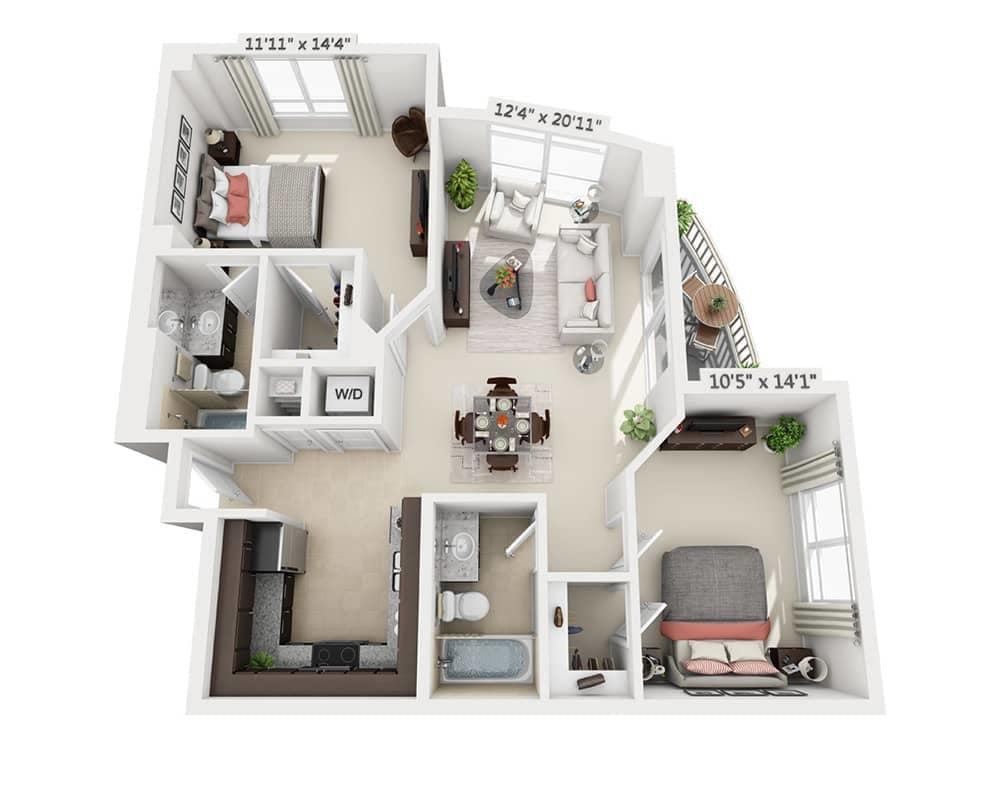 Floor Plan - Two Bedroom B2B