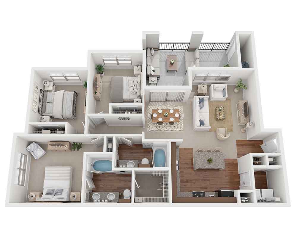 Floor Plan - Three Bedroom C2A