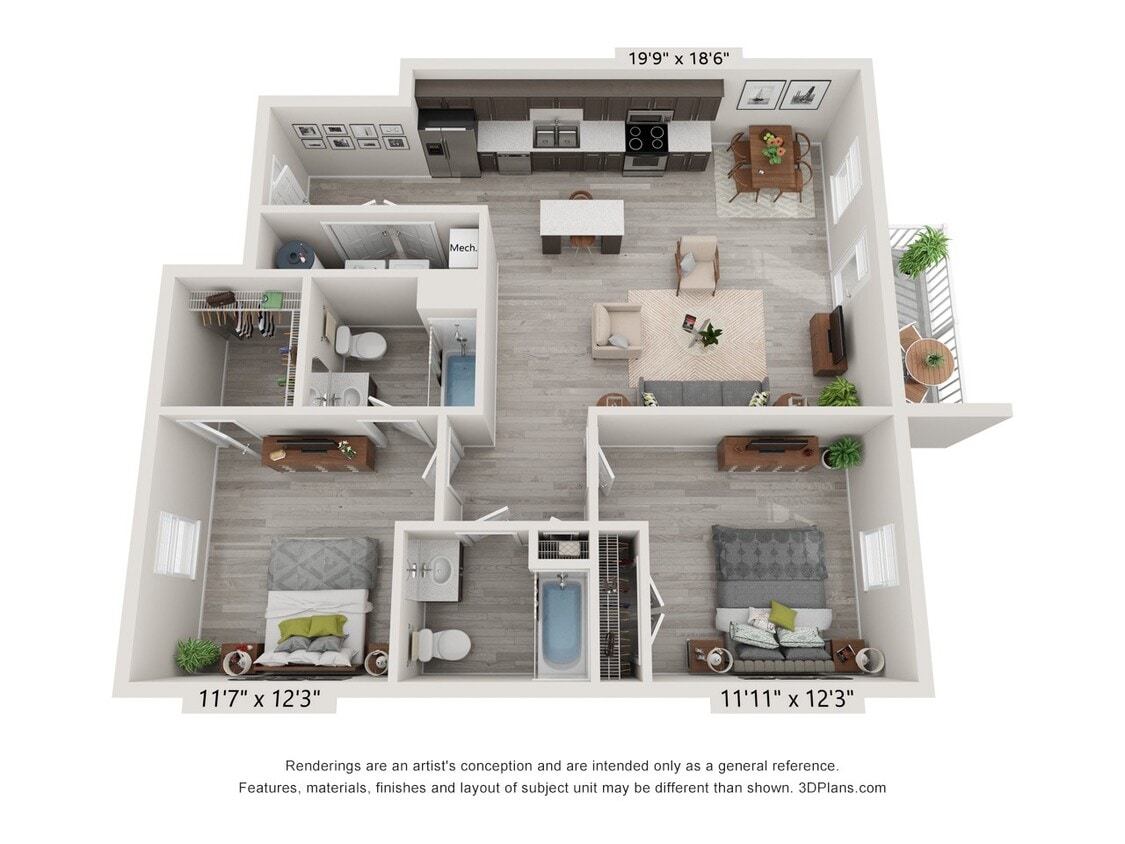 Floor Plan - 2 Bedroom First Level