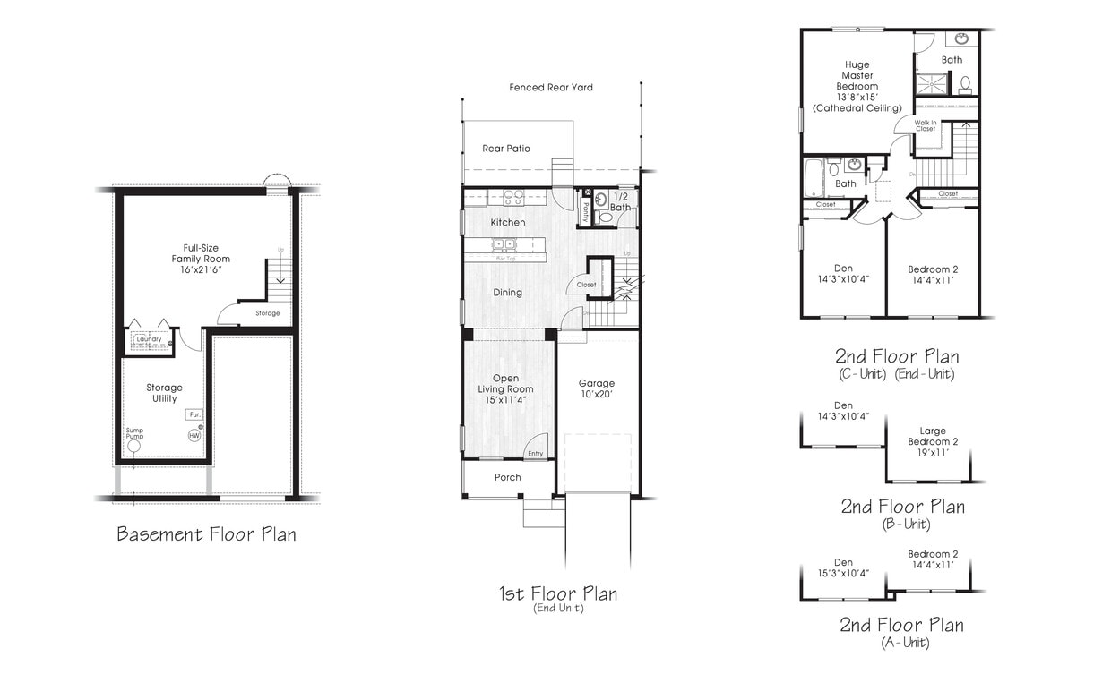 Floor Plan - 3-Bedroom Townhome