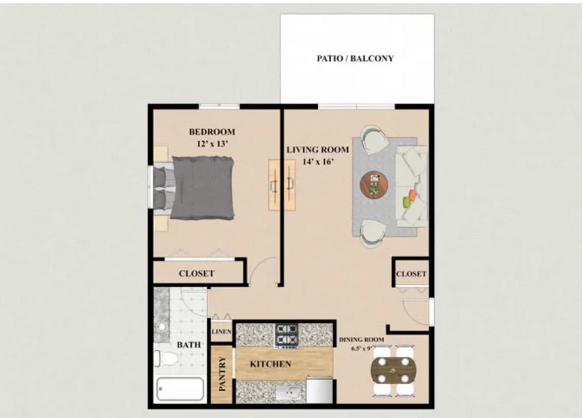 Floor Plan - 1bx1b