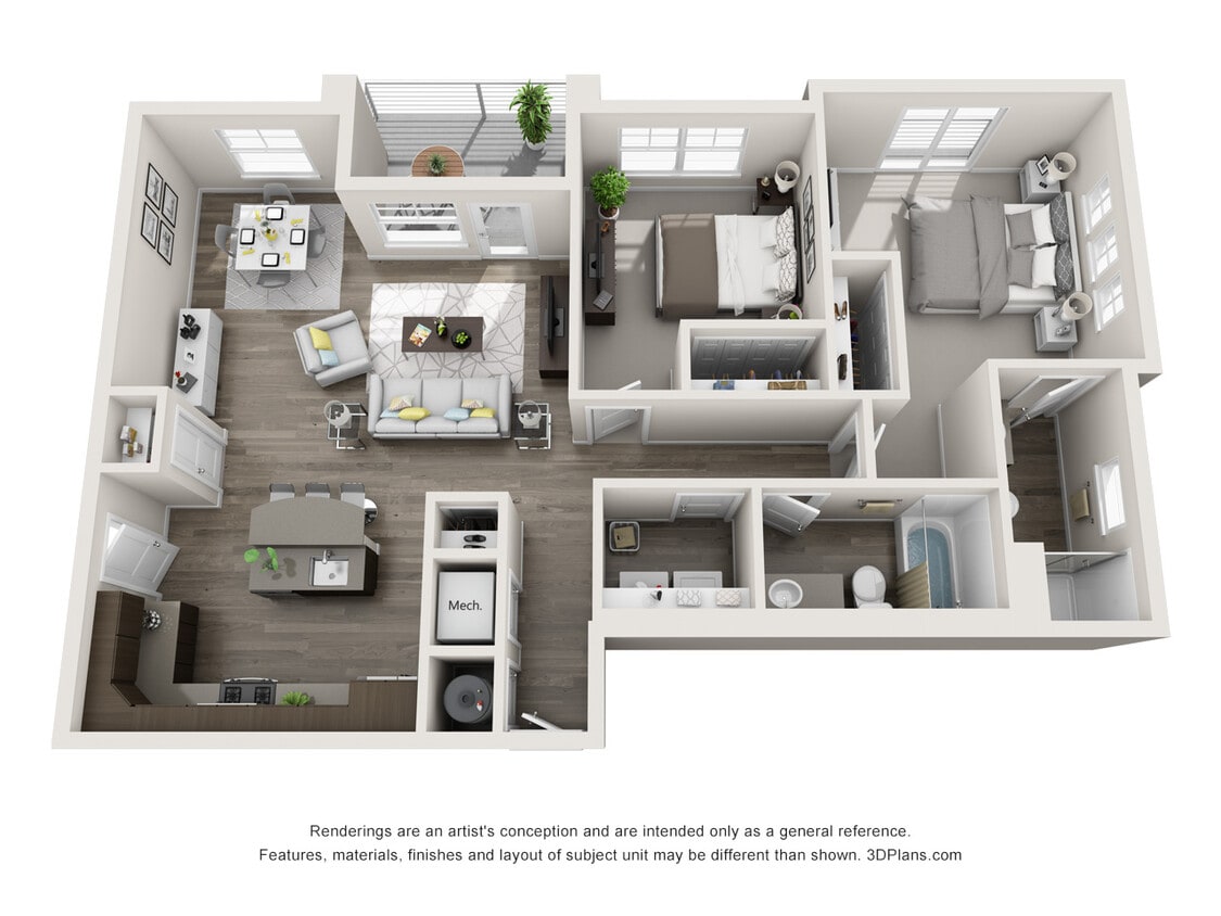 Floor Plan - 2x2 BHI