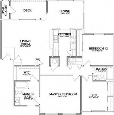 Floor Plan - 3 Bedroom 2 Bath