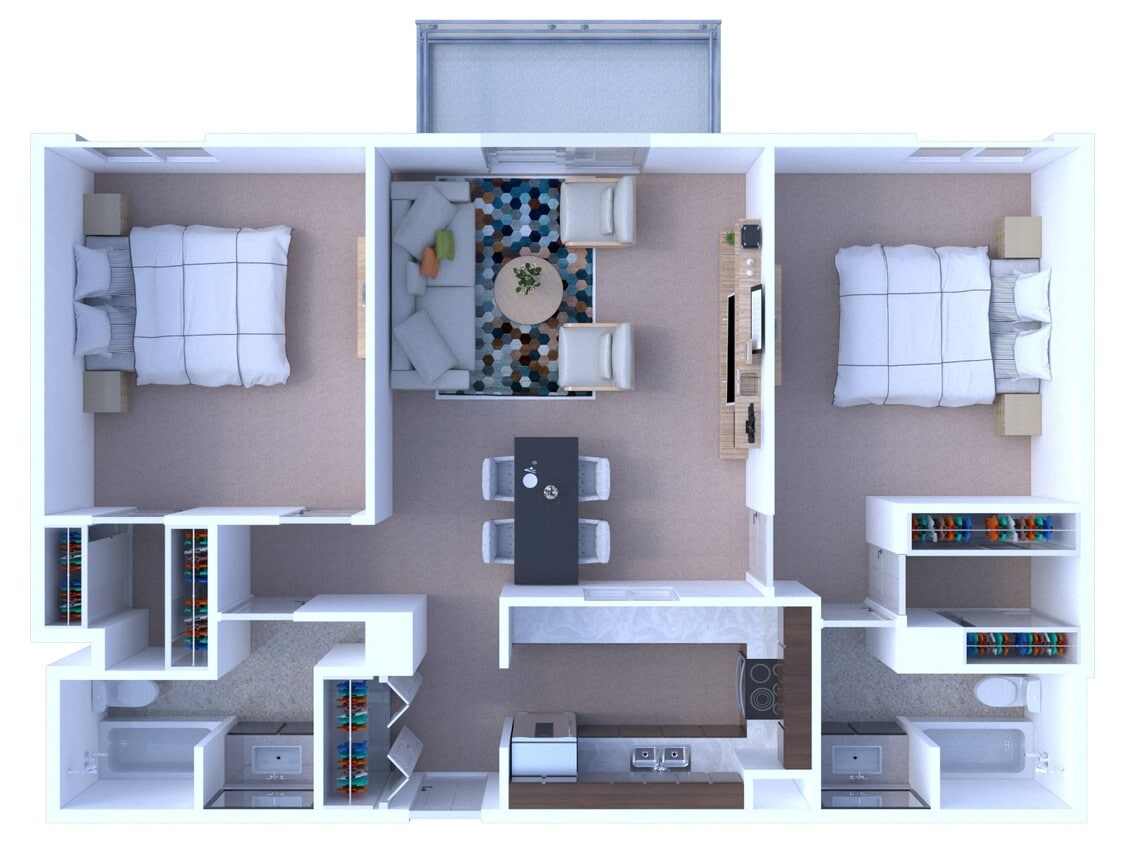 Floor Plan - 2 Bedrooms Floor Plan B1
