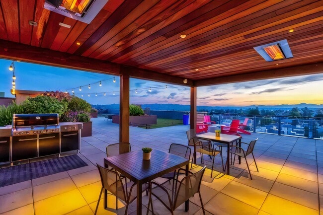 Outdoors Open Air Party Patio with BBQs and Seating Areas - Ballard Lofts
