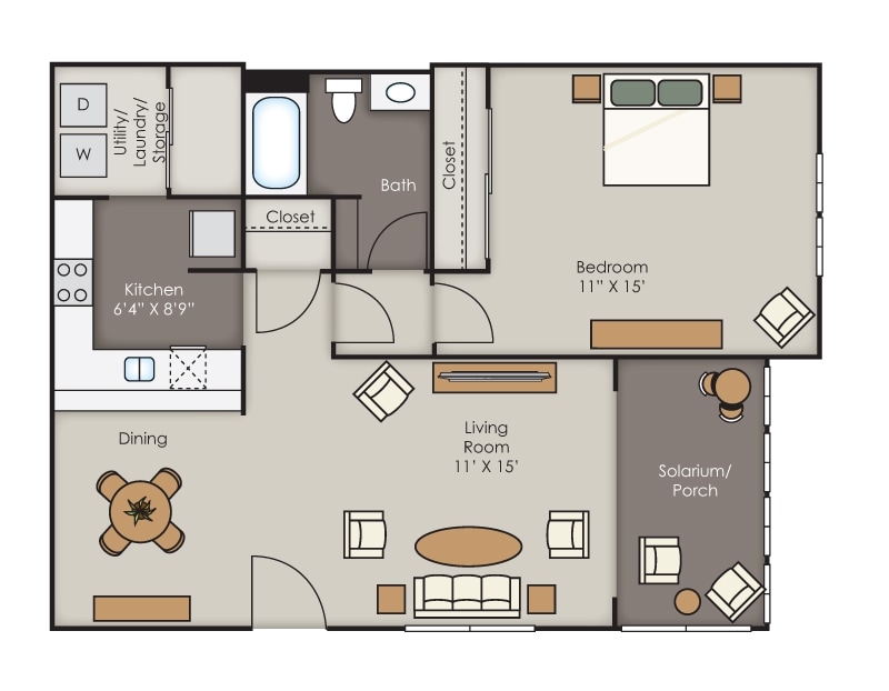 1BR/1BA - A1