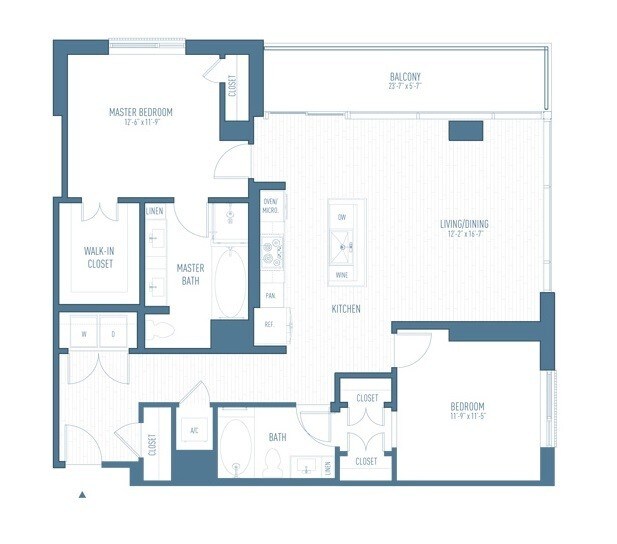 One Hermann Place - B7 - 2 Beds - 2 Baths - 1344 Sq. ft. - B7