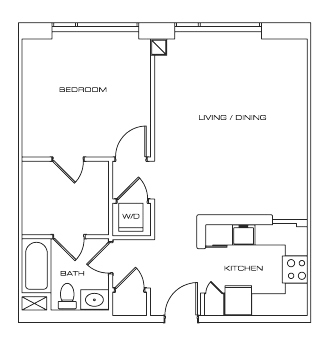 Floor Plan - One Bedroom - 50 WB